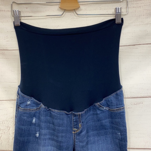 1822 brand maternity jeans boyfriend fit distressed full panel distressed 30” - Picture 2 of 11